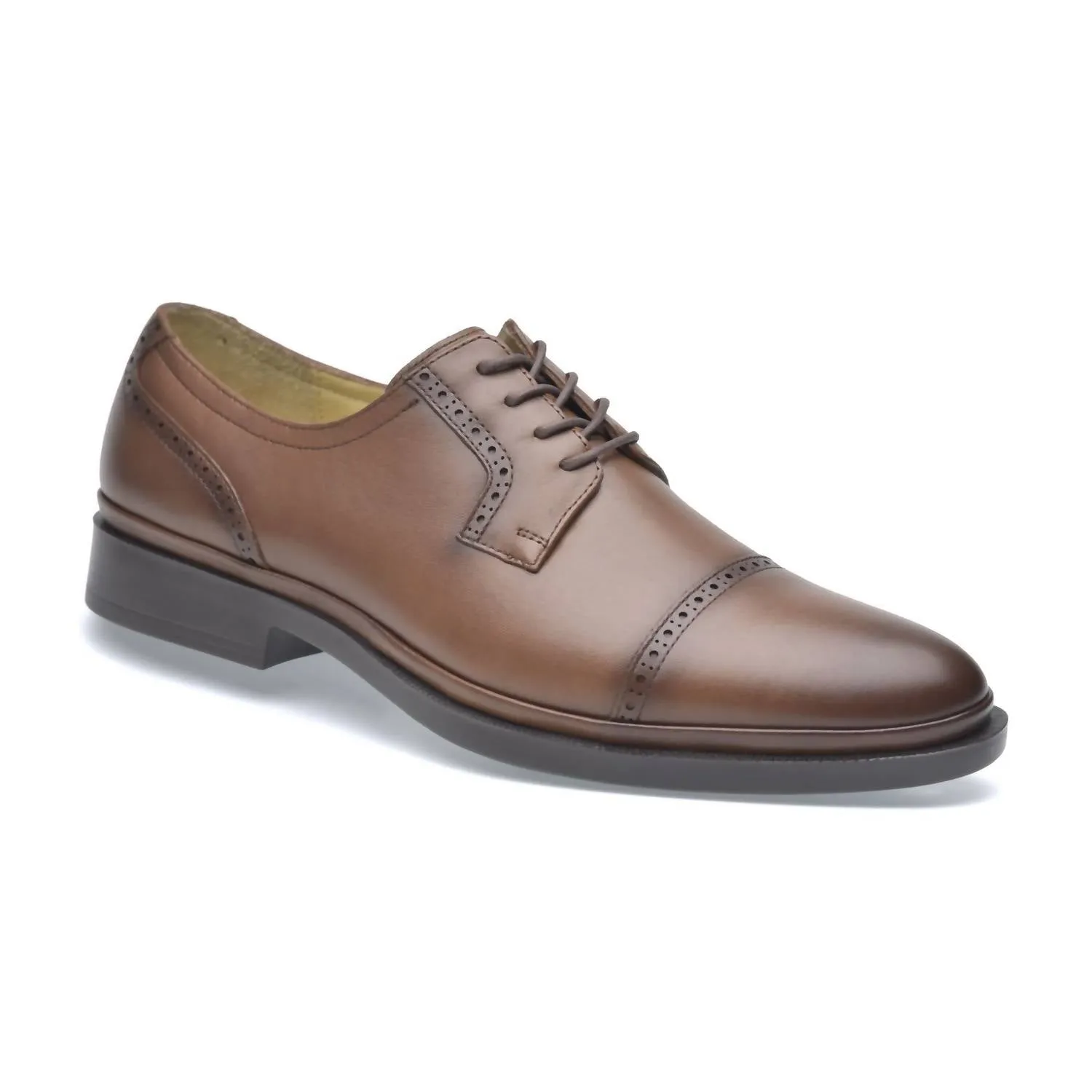 Men's Leather Oxfords Classic In Bison Brown Wide Fit Oxfords