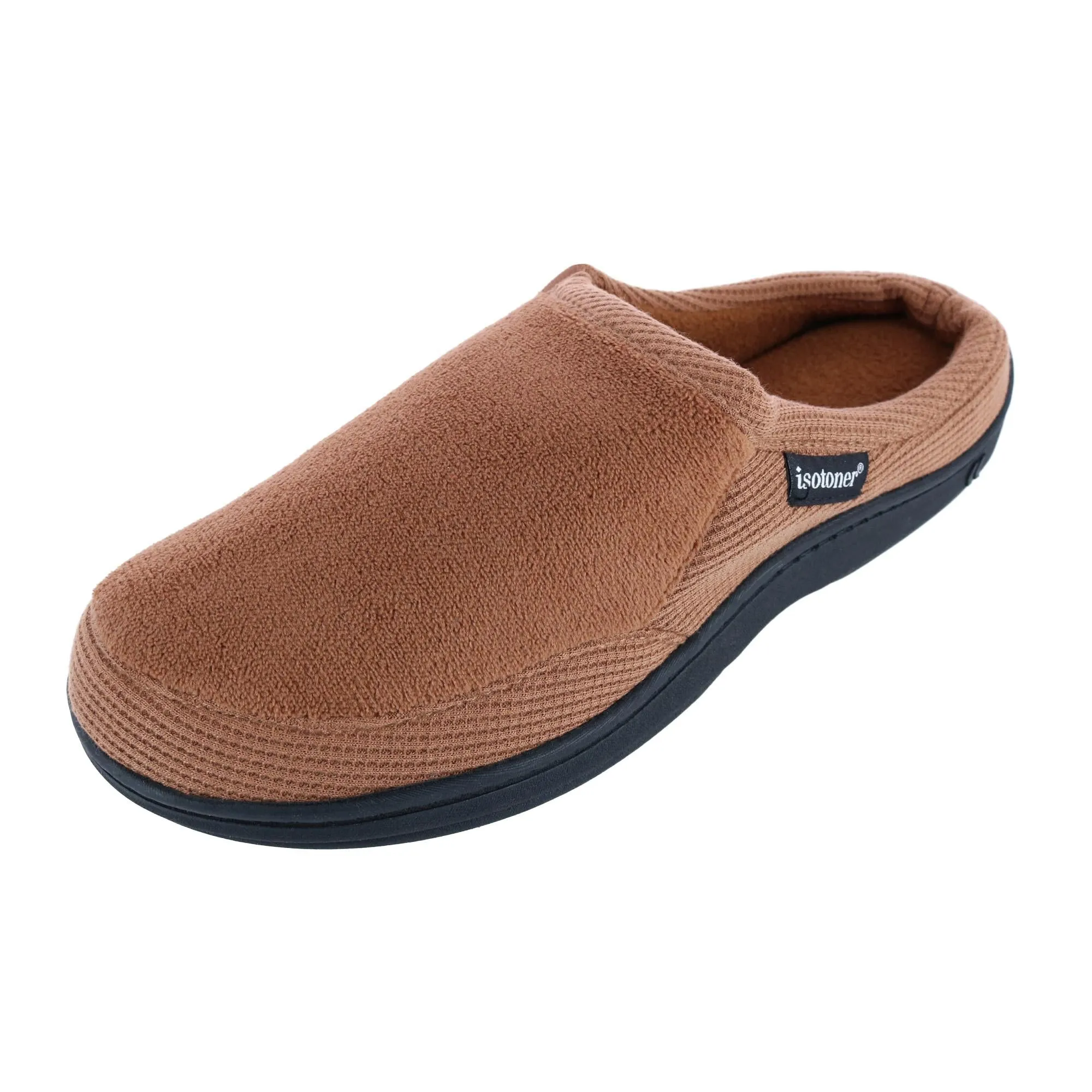 Men's Microterry and Waffle Travis Hoodback Slipper Step Smart