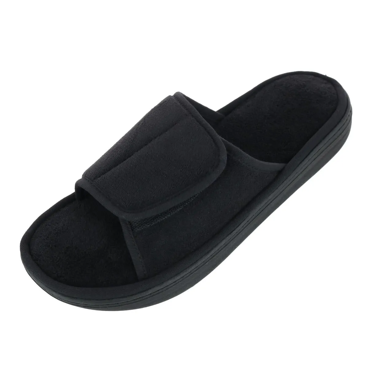 Easy Clean Instant Comfort Men's Microterry Trevor Adjustable Slide Slipper