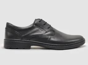 Men's Oxford Leather Dress Shoes In Black Elegant Office Shoes