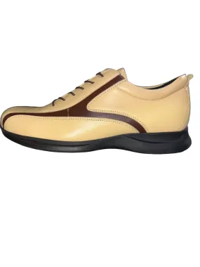 Men's Oxford Shoes In Bone/ Brown Matte Finish Formal Setting