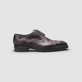 Men's Pesaro Fumo Captoe Oxford Shoes In Deep Grey Tailored Silhouette Comfort Seeker