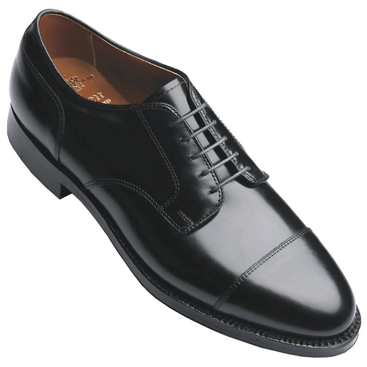Breathable Feel Career Oriented Men's Straight Tip Blucher Shoe In Black