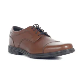 Men??S Taylor Leather Cap Toe Dress Shoes In Tan Textured Oxfords