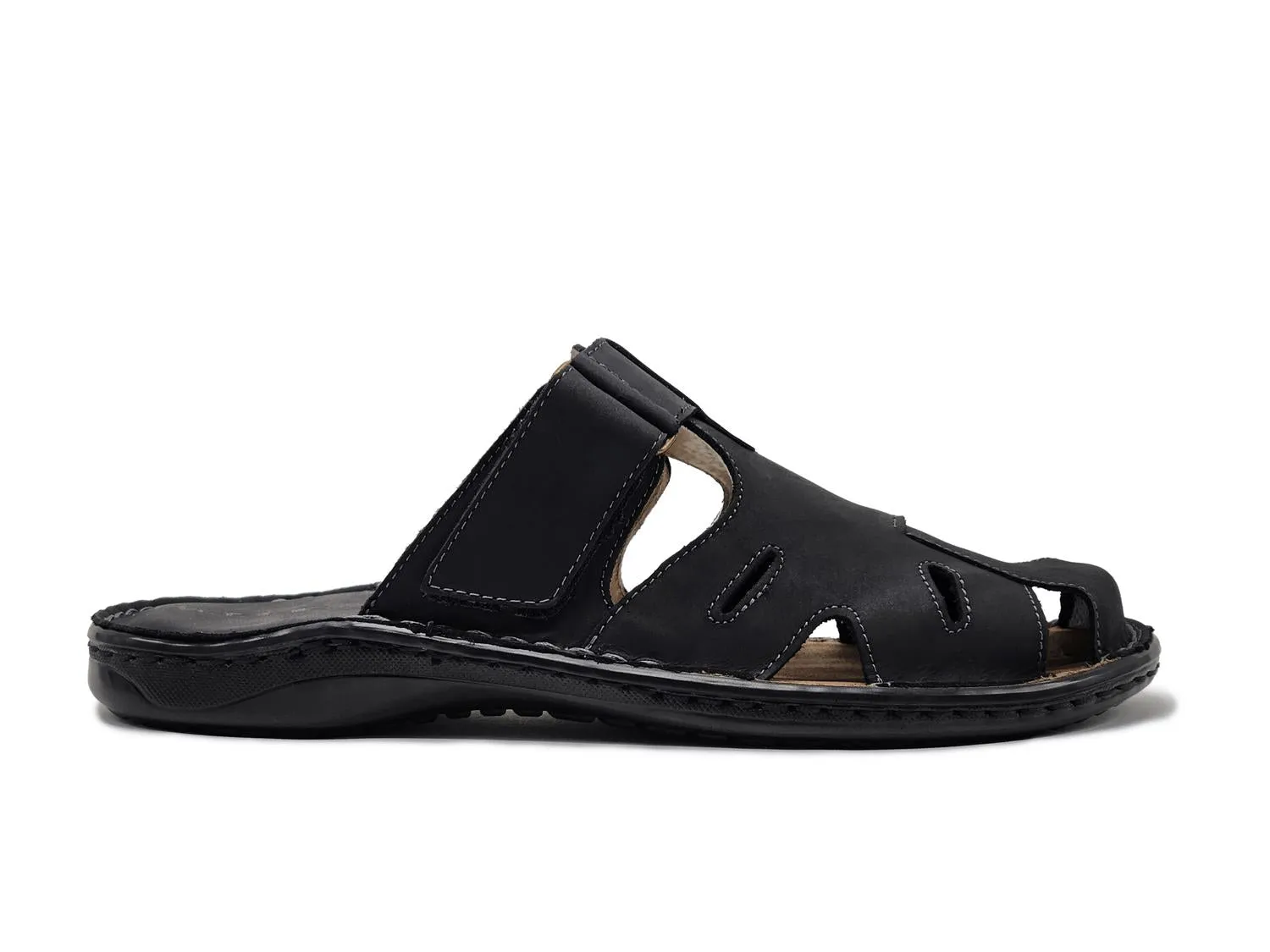 Easy Travel Men's Thorne Leather Sandals In Black