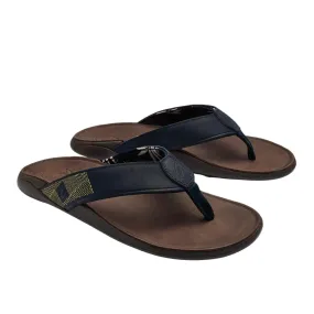 Men's Tuahine Sandal In Trench Blue Dark Wood Soft Touch Thong Style