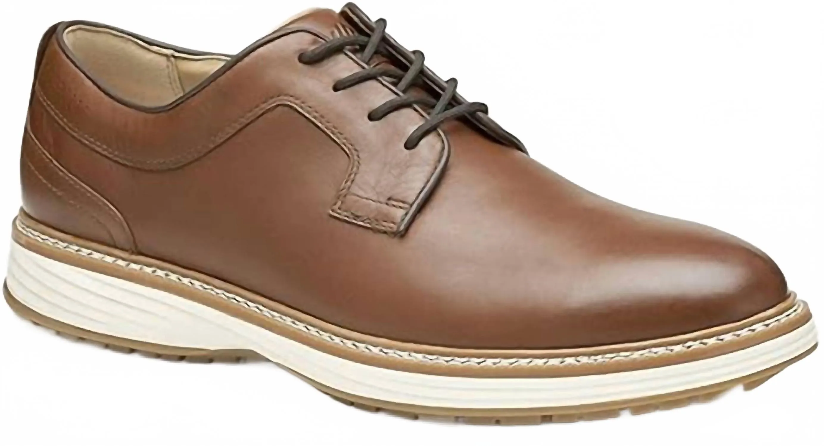 Leather Class Brown Oxfords Men's Upton Gl1 Luxe Hybrid Golf Shoe In Tan