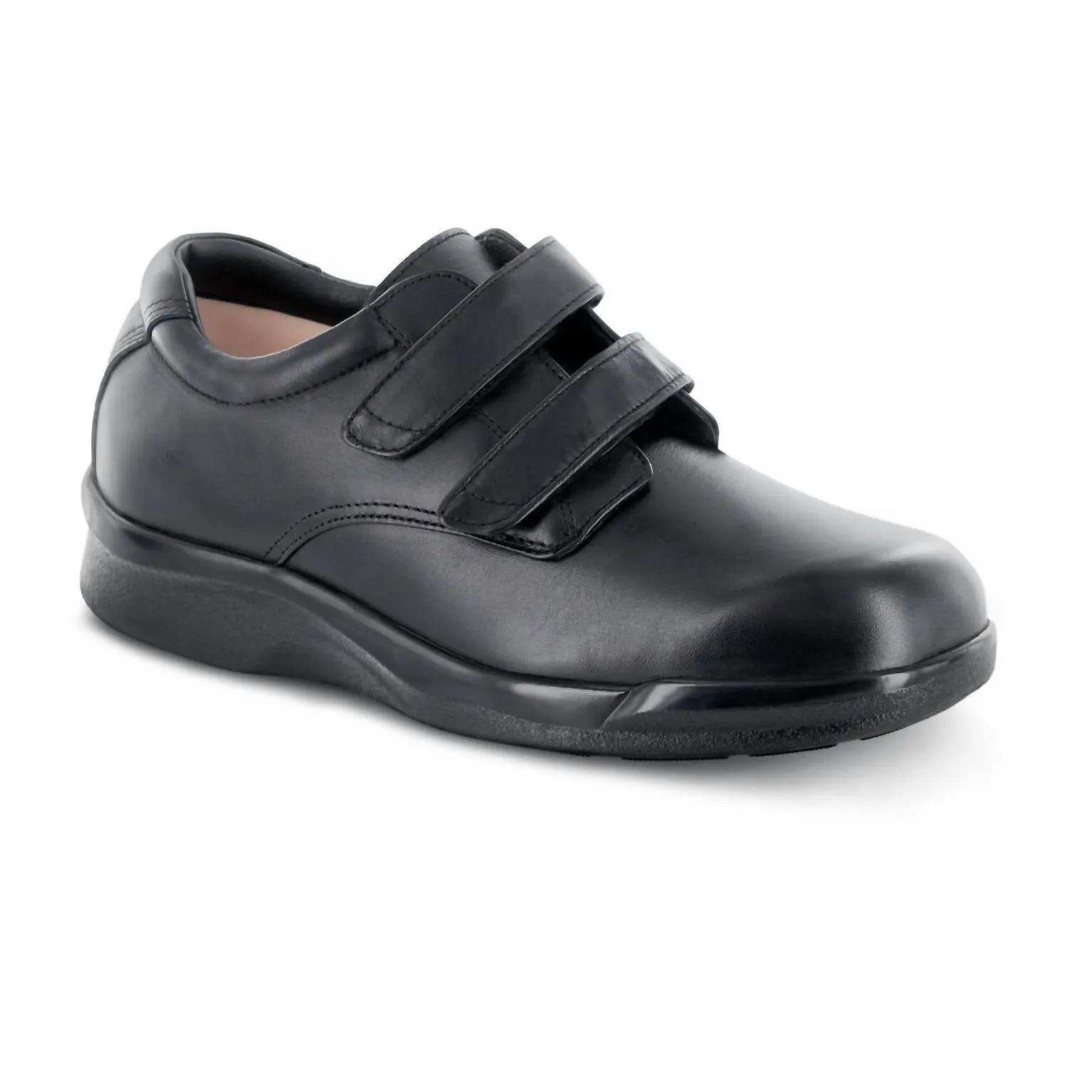 Men's Velcro Strap Oxford In Black Chic Step Shoes Professional Comfort