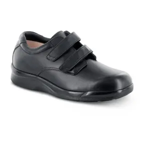 Men's Velcro Strap Oxford In Black Chic Step Shoes Professional Comfort