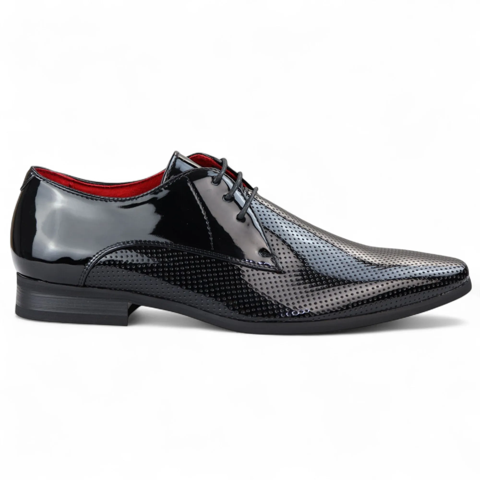 Men??s White Pointed Toe Formal Lace Up Perforated Shoes Matte Finish Formal Gathering