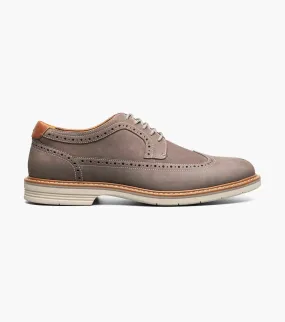 Men's Wingtip Oxford Shoes In Gray Durable Make Urban Lifestyle Leather Oxfords