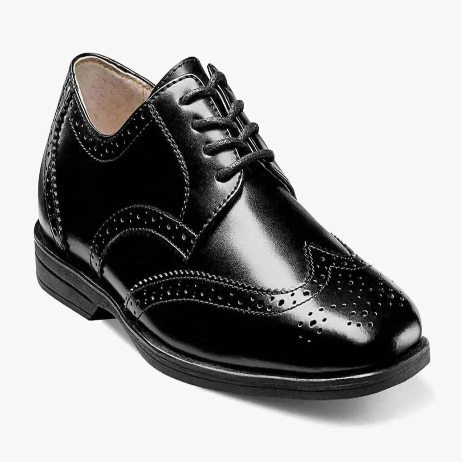 Men's Wingtip Shoe In Black Comfort Look Shoes