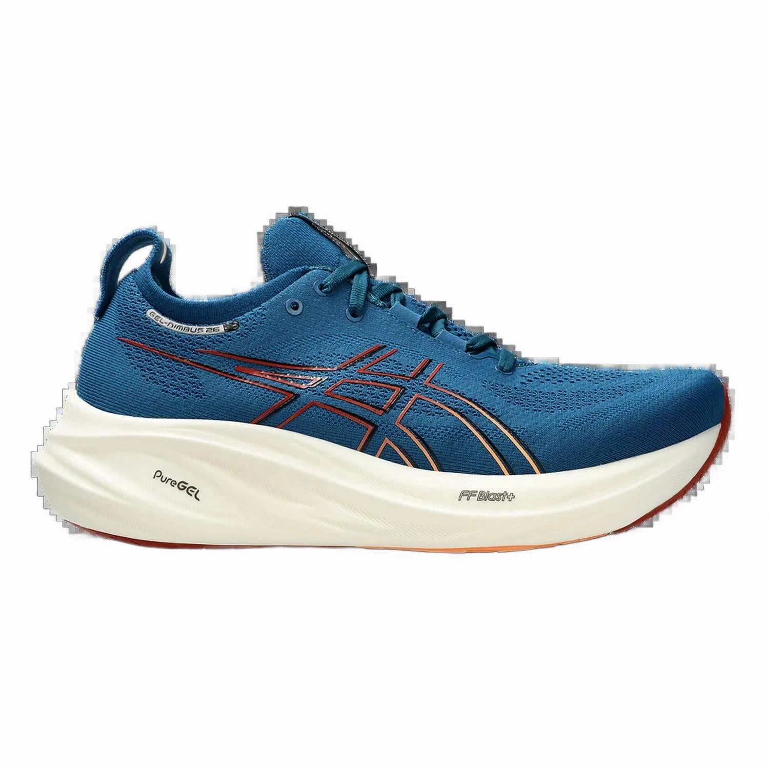Breathable Construction product - differentiation Mens Gel Nimbus 26 Shoes In Rich Navy/faded Orange