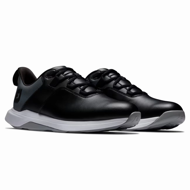 rollerblading shoes FootJoy ProLite 56922 Men's Black Leather Waterproof Spikeless Golf Shoes FJ21