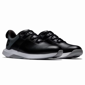 FootJoy ProLite 56922 Men's Black Leather Waterproof Spikeless Golf Shoes FJ21 geometric - design shoes social - event running gear