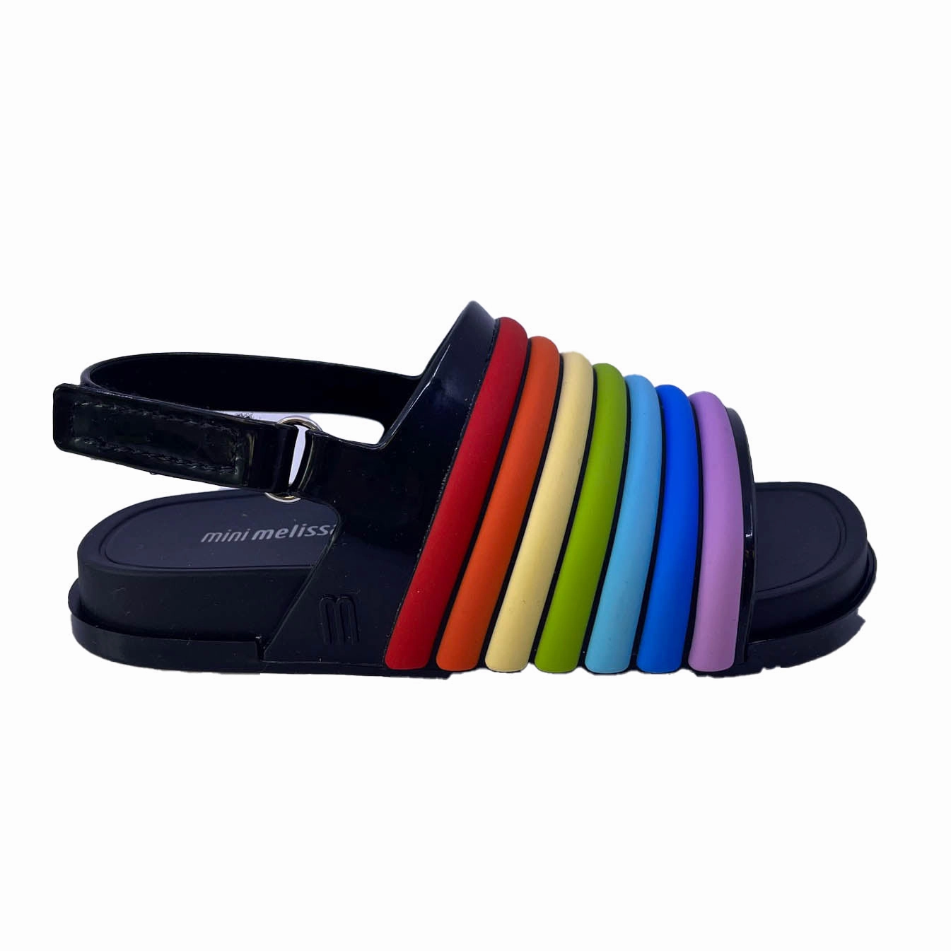 Air Circulation Mini Melissa Girls Black Colorful Sandals