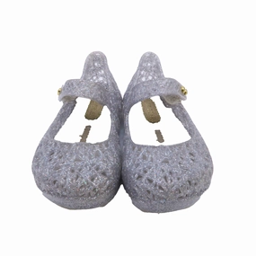 Train Step Flat Style Mini Melissa Girls Silver Shoes