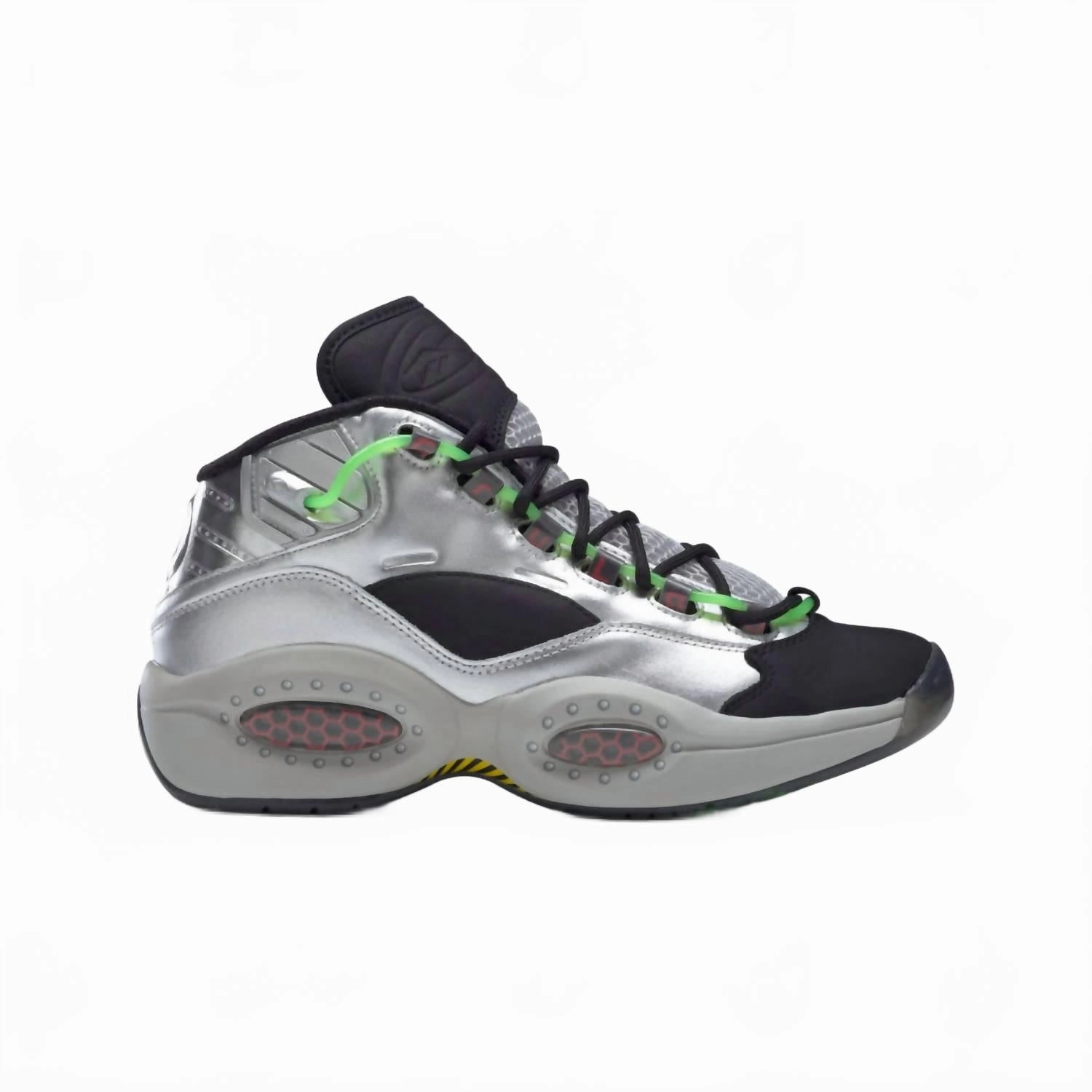 Minion X Question Mid Gru's Lab Sneakers In Silver Metallic/black-Scarlet Comfort - Assured breathable shoe characteristics