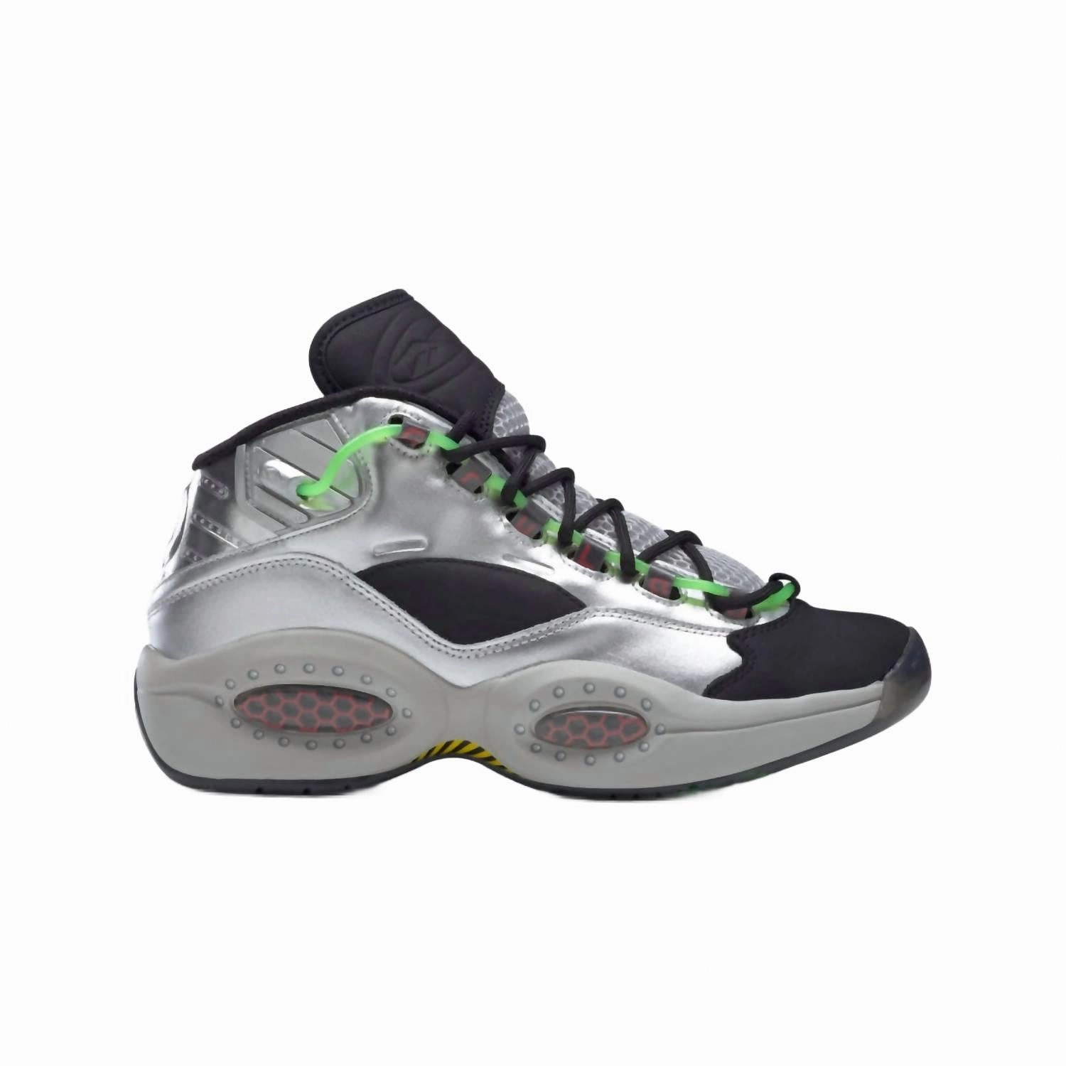 heavy - duty construction shoes Urban Minion X Question Mid Gru's Lab Sneakers In Silver Metallic/black-Scarlet