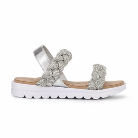 Miss Bradie Glam Sandal in Silver - Kids Outdoor Fun