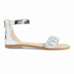 Miss Cambelle Ruffle Sandal in Silver - Kids High-Quality Material