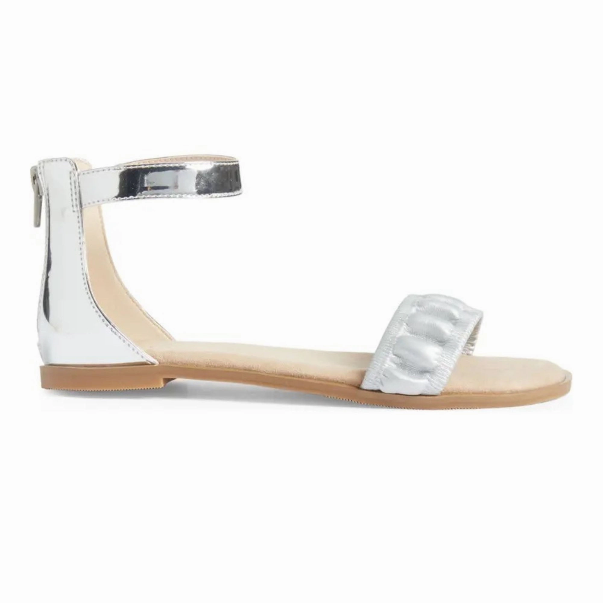 Miss Cambelle Ruffle Sandal in Silver - Kids Everyday Use