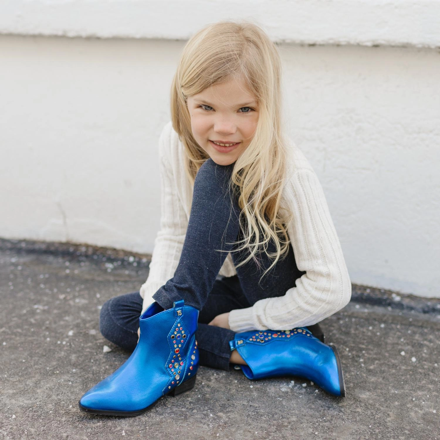 Miss Dallas Gem Western Boot in Blue - Kids Stable Support Weekend Camping Shock   Absorbing