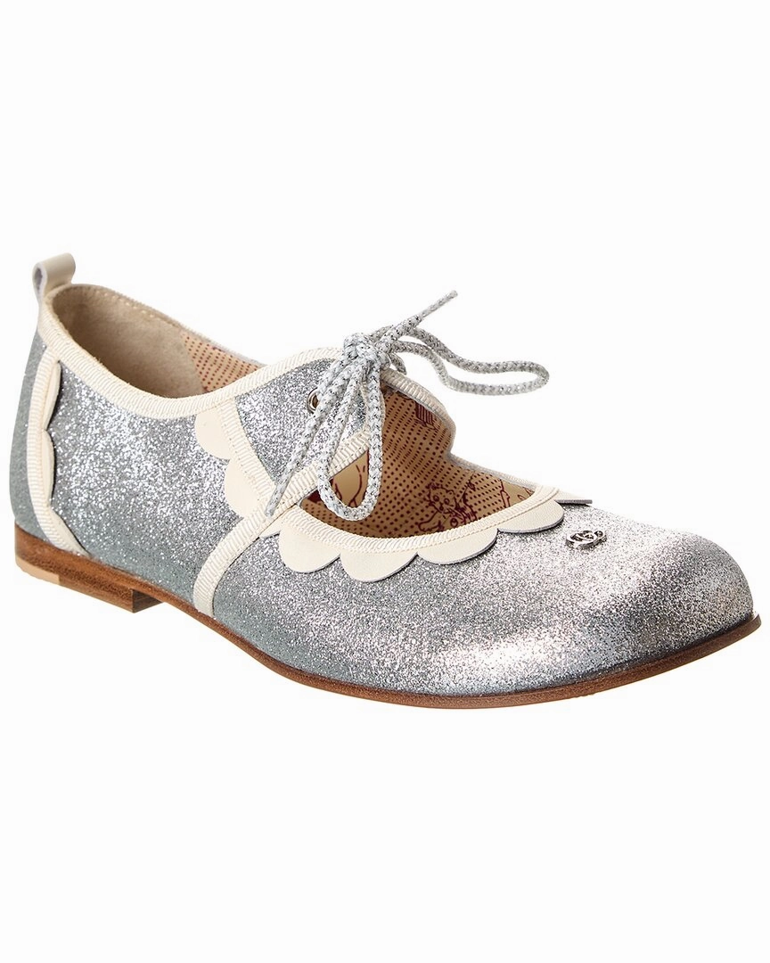 Gucci Glitter & Leather Flat Day Comfort Sleek Detail