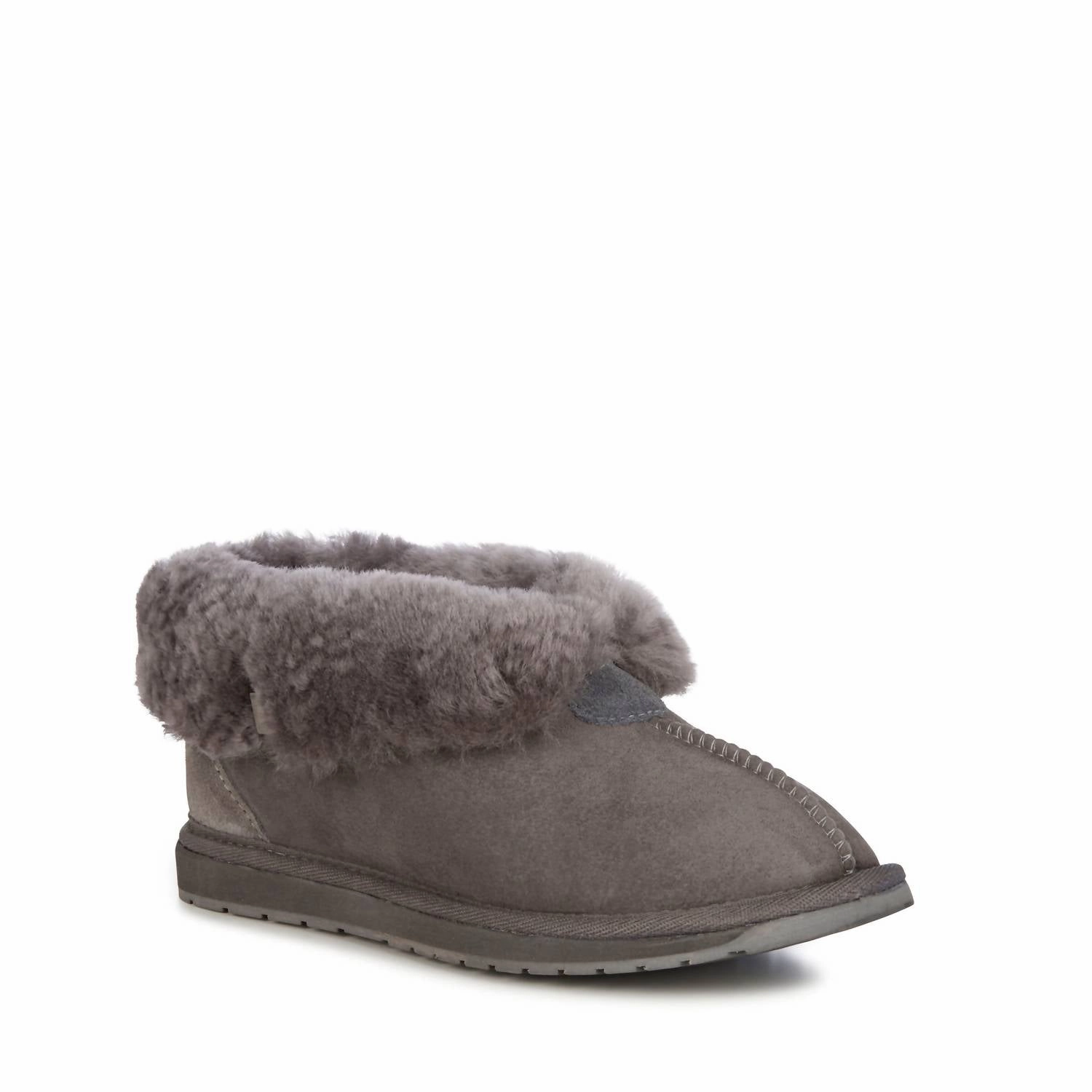 Women's Platinum Albany Fold Down Slipper In Charcoal Breathable Footbed
