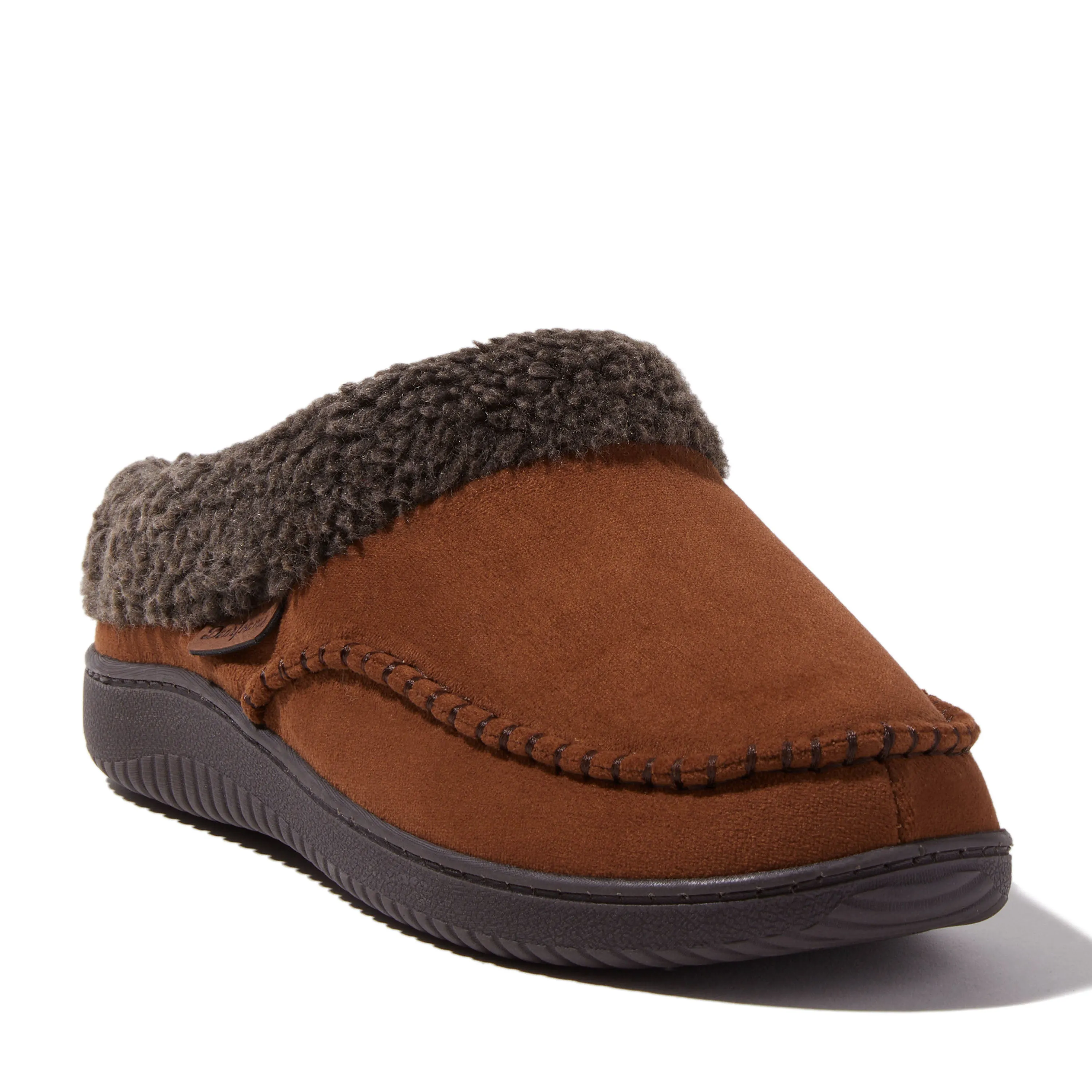 Dearfoams Men's Marshall Microsuede Moccasin Toe Clog Lite Mode