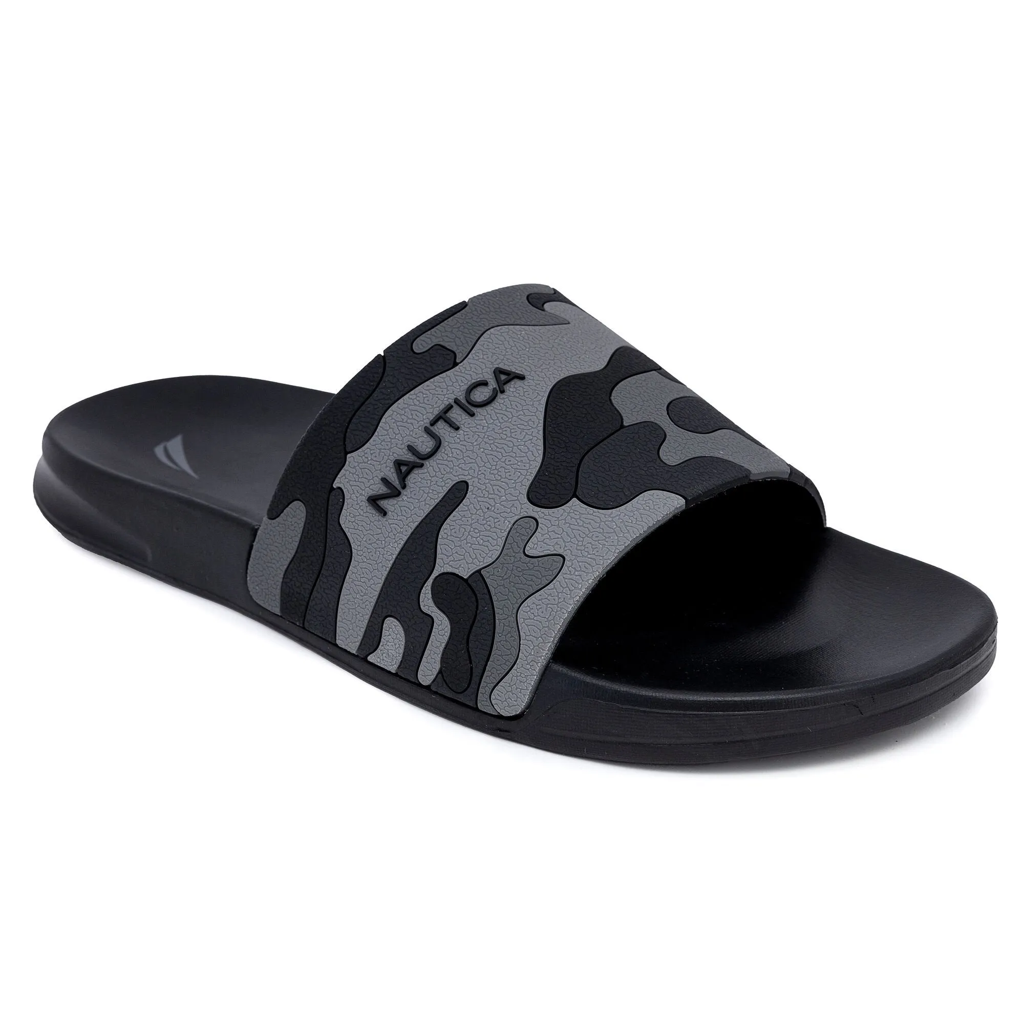 Slip Resistant Open Back Nautica Logo Slide Sandal
