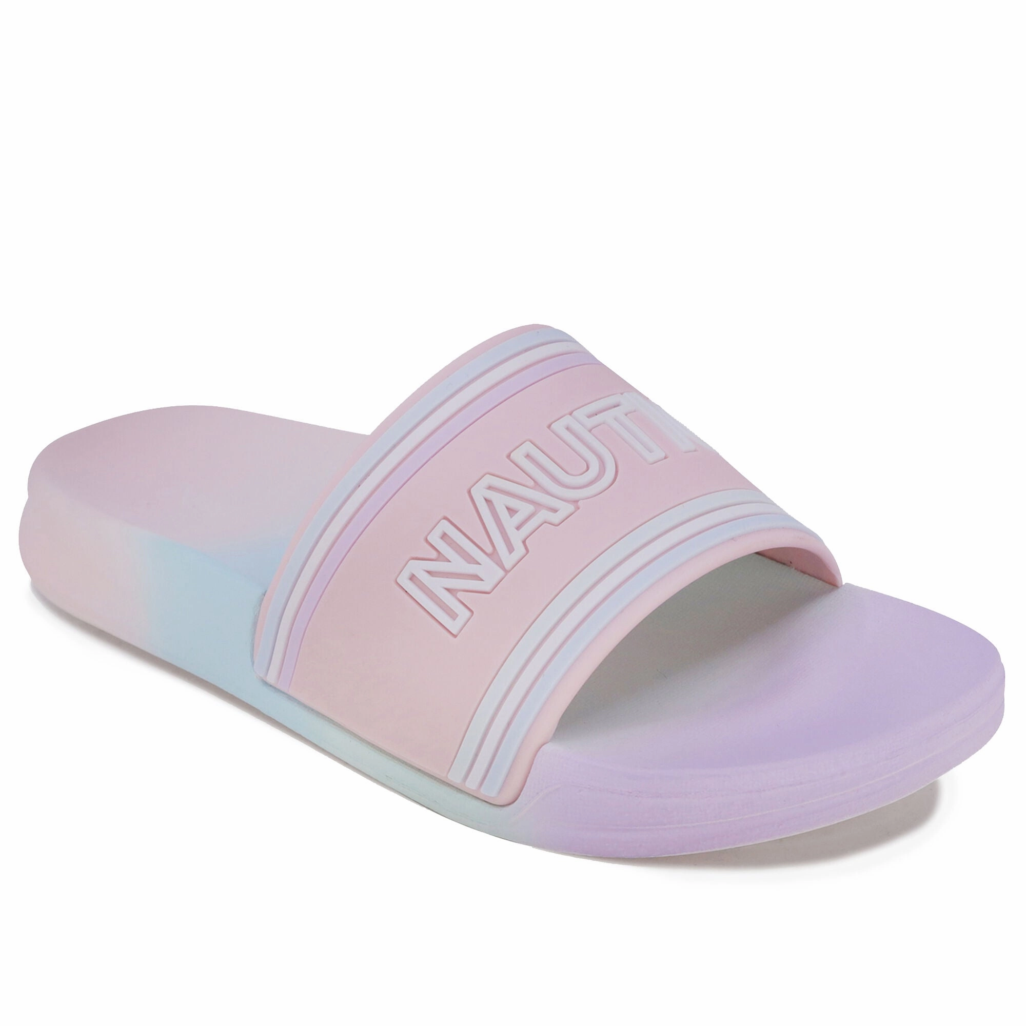 Nautica Girls' Logo Slide Sandal Fashion Ready Comfortable Walk