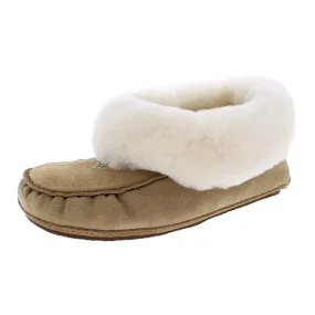 Navajo Mens Suede Shearling Lined Moccasin Slippers Chic Casual Footwear Bow Charm