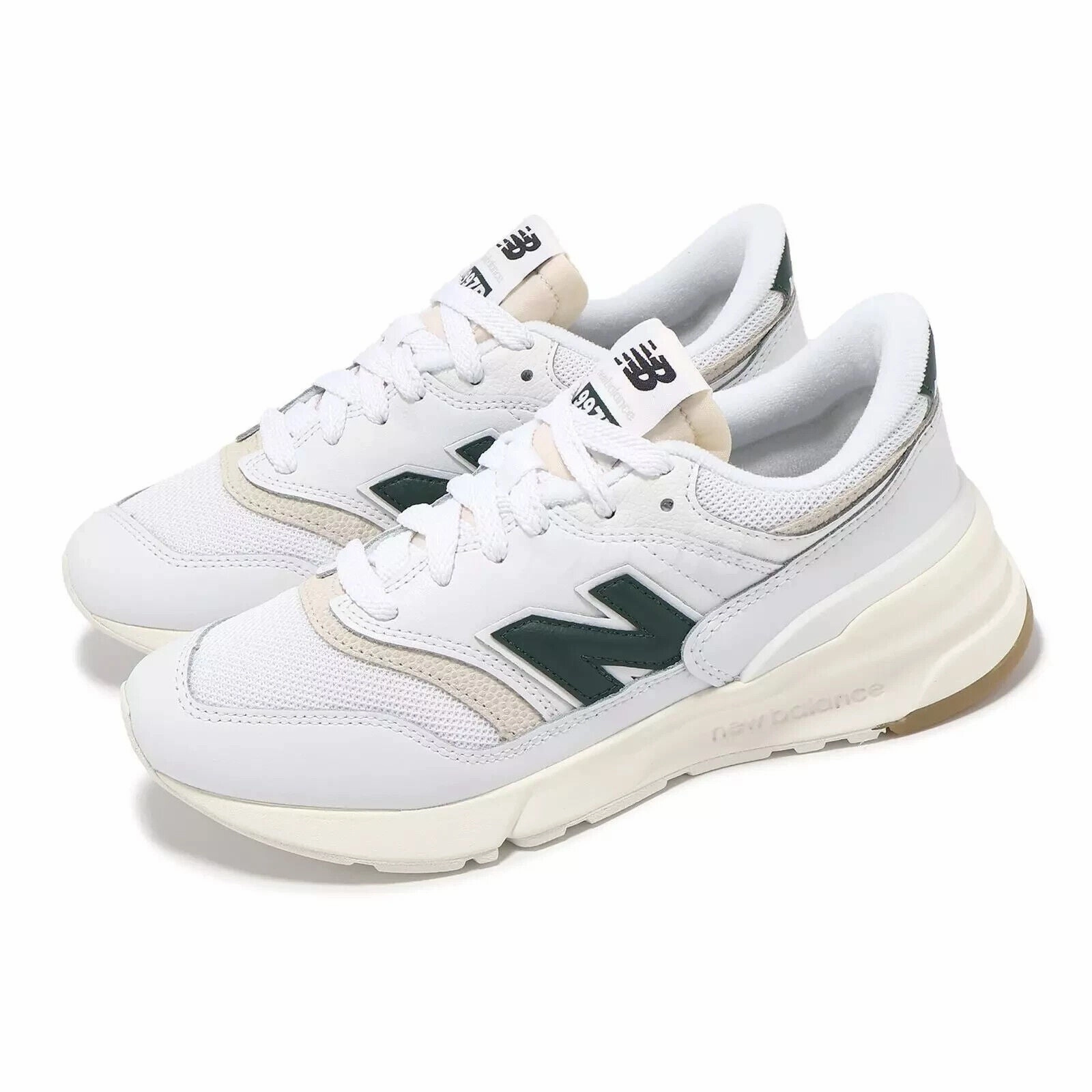 Durable Rubber Outsole New Balance 997R U997RGA Sneakers Men's White Green Lace Up Running Shoes TF794