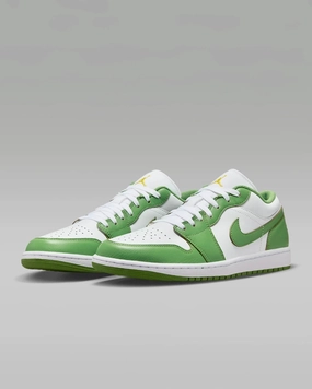 Nike Air Jordan 1 Low SE HF4823-100 Sneaker Men White Green Leather Shoes TF6886 (White,8.5) Springy padded toe