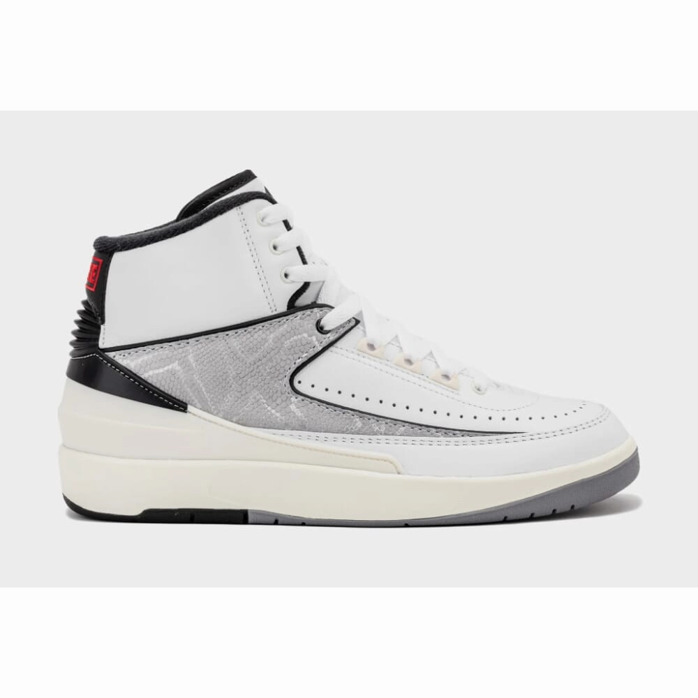 Nike Air Jordan 2 Retro White/Fire Red-Black-Sail  DQ8562-102 Grade-School Adaptive Look