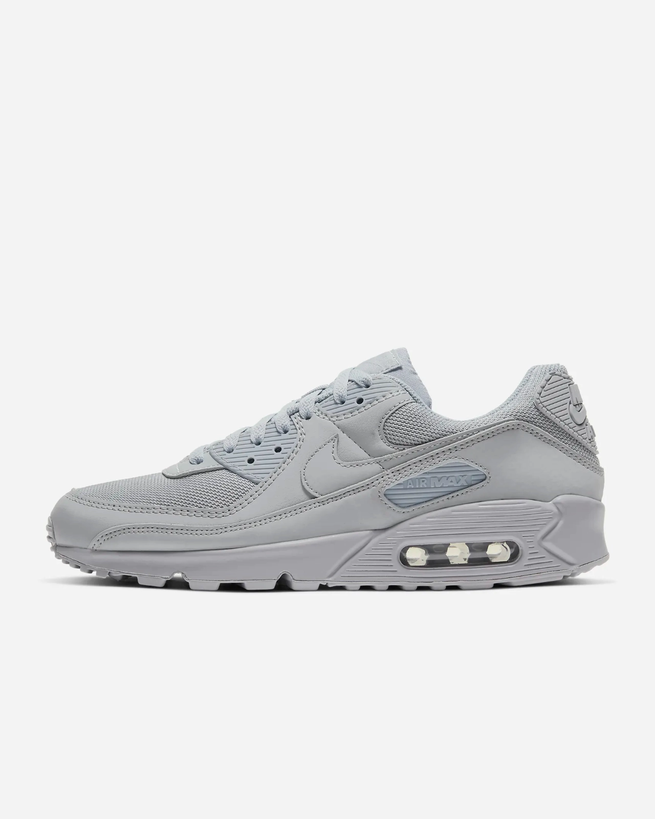 street Nike Air Max 90 CN8490 Sneakers Men's Wolf Grey Leather Casual Lifestyle Shoes