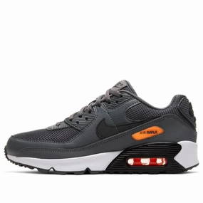 Nike Air Max 90 Iron Grey/Black-Total Orange  CZ5866-002 Grade-School Reinforced Eyelet Durability Sport Aesthetic