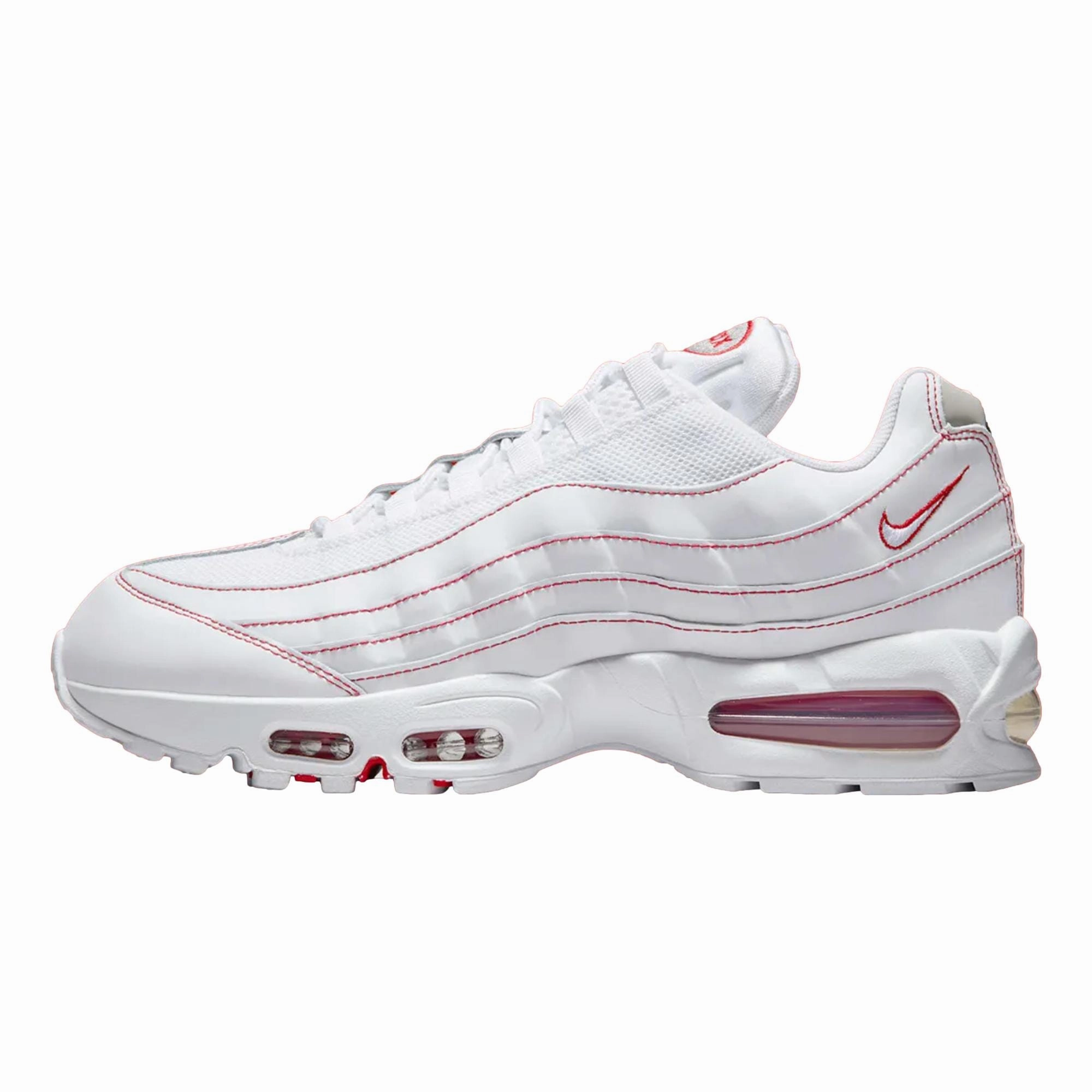 Nike Air Max 95 OG White / White - University Red  IB7936-100 Men's red running shoes