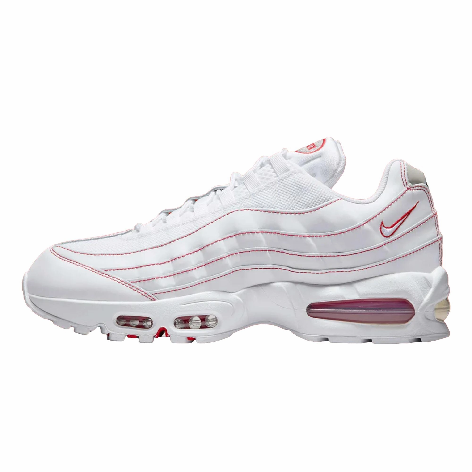 Nike Air Max 95 OG White / White - University Red  IB7936-100 Men's anti - odor - design shoes odor - resistant shoe quality