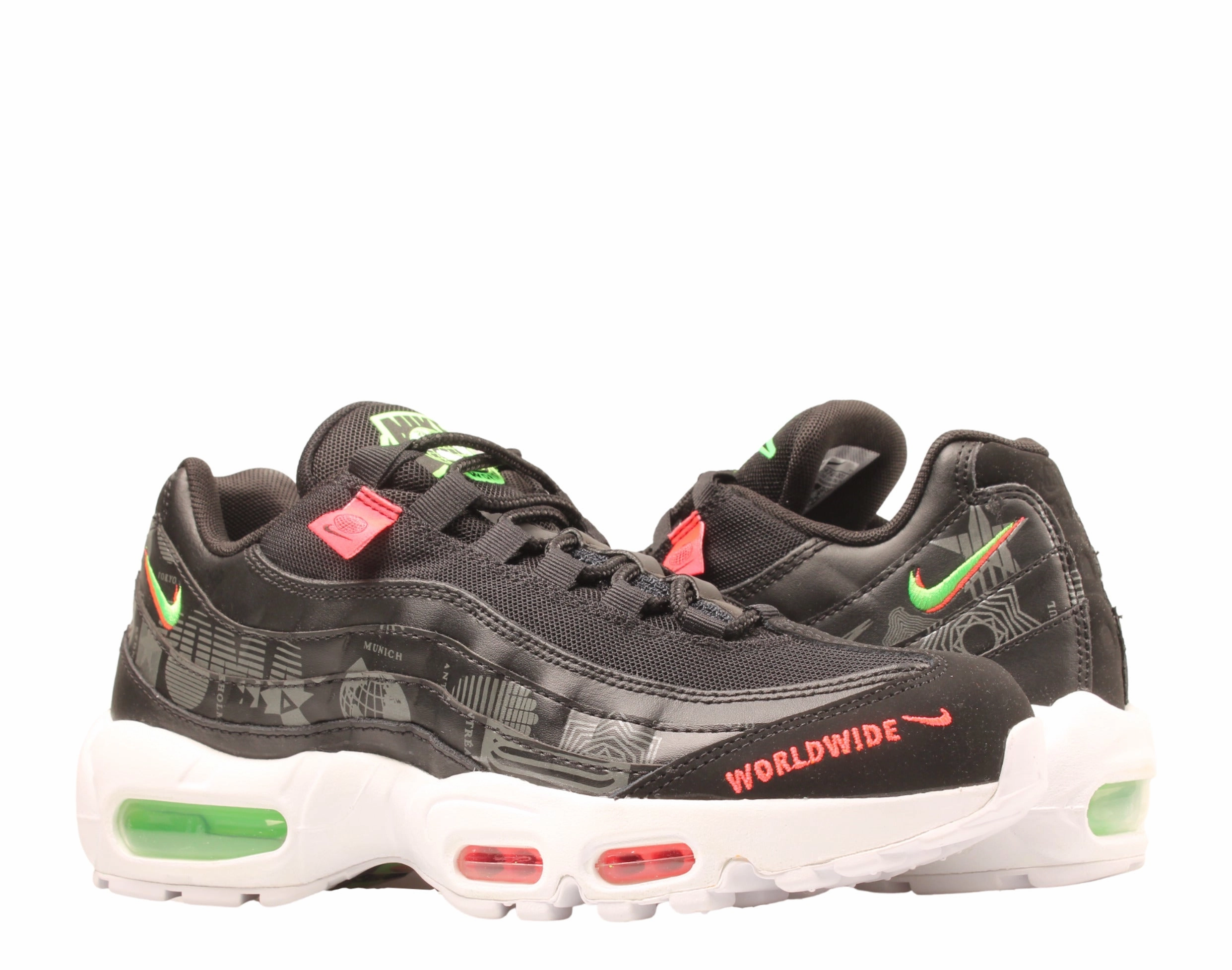 shoe length Nike Air Max 95 WW Black/White-Green Strike Men's Running Shoes CQ9743-001