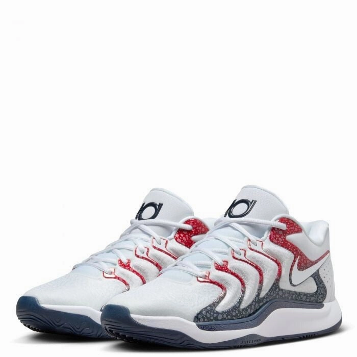 running for a cause coordination training Nike KD 17 USA FJ9487-101 Sneaker Men White Obsidian Red Basketball Shoes FD1111 (White,10.5)