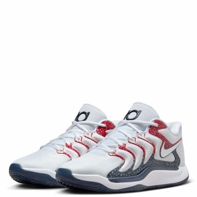 running for a cause coordination training Nike KD 17 USA FJ9487-101 Sneaker Men White Obsidian Red Basketball Shoes FD1111 (White,10.5)