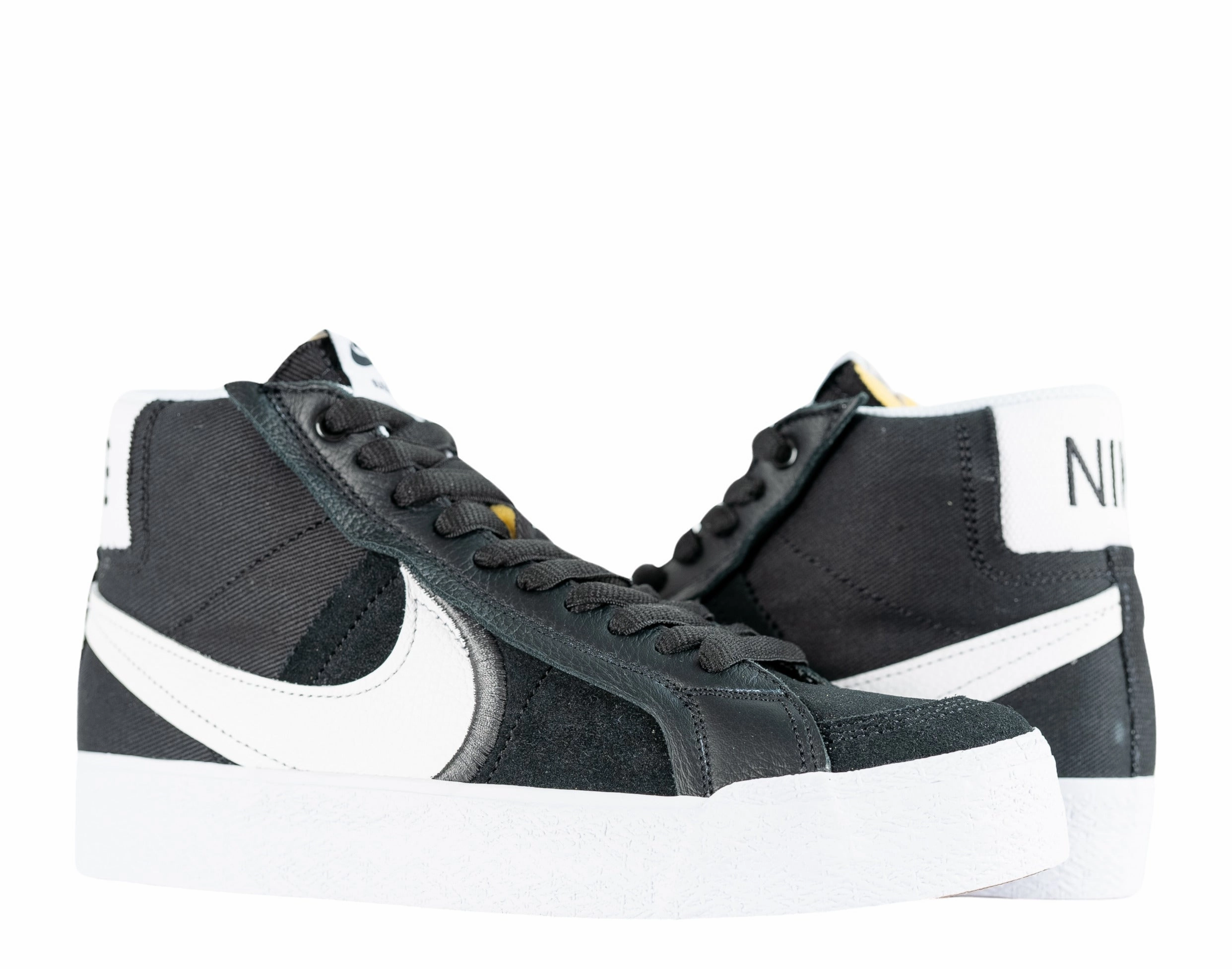 mesh construction Nike SB Zoom Blazer Mid PRM Plus Men's Skateboard Shoes DR9144-001 Black White