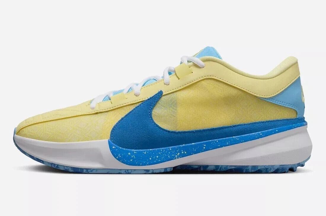 Nike Zoom Freak 5 DX4985-700 Sneaker Men's Yellow Blue Basketball Shoes TF5885 (Yellow,10) track running gear
