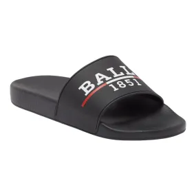Bally Samuel Men's 6238702 Black Rubber Pool Slide Sandals Comfortable Chic Durable