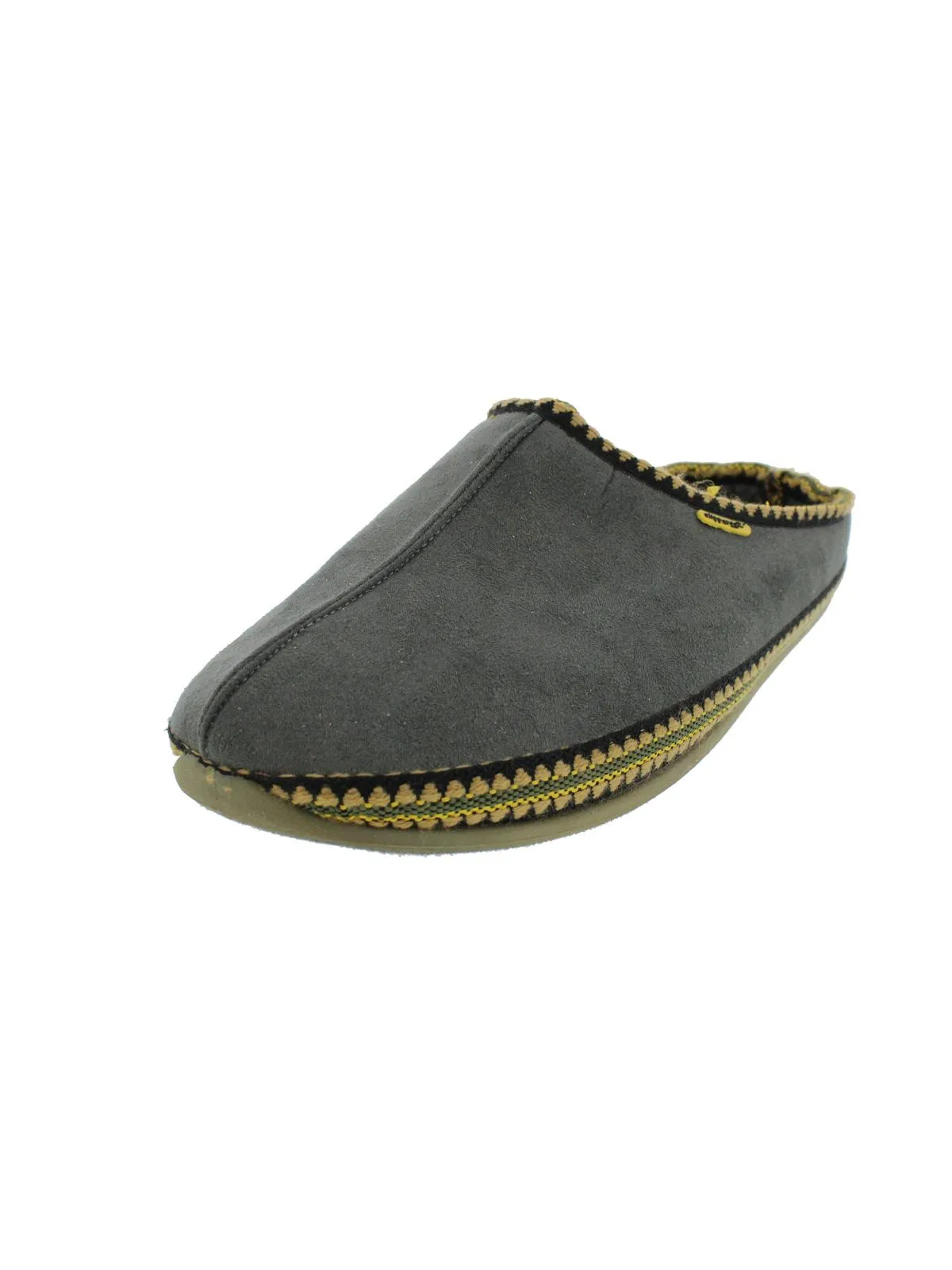 Versatile use Wherever Mens Faux Suede Knit Trim Mule Slippers