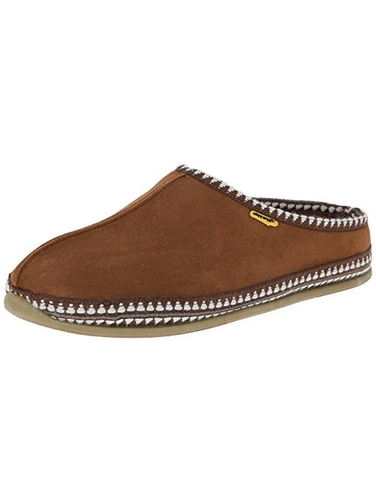 Wherever Mens Faux Suede Knit Trim Mule Slippers Open Air City Easy