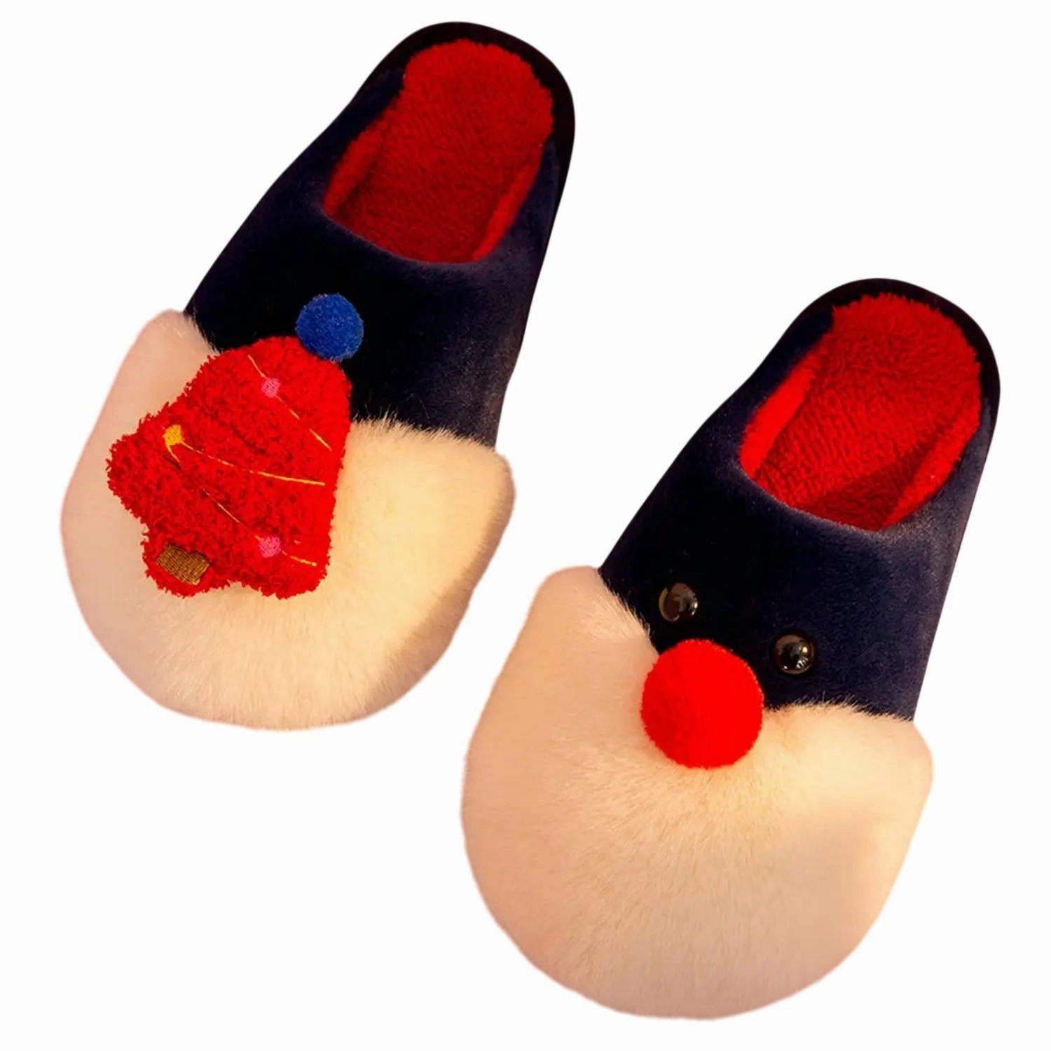 Women Rocking Around The Christmas Tree Fuzzy Slippers In Blue synthetic material