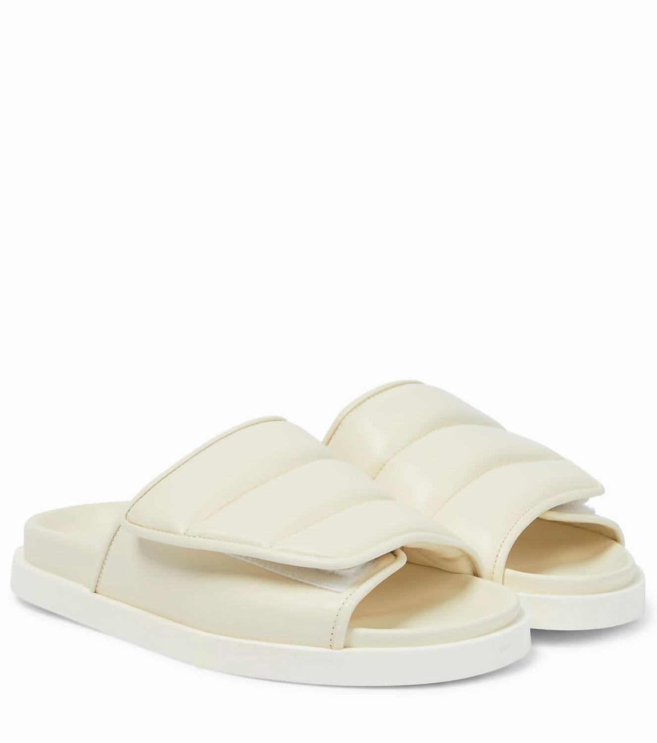 Women's Gia 3 Padded Leather Slides In Ivory Summer Adventure Noise Reducing